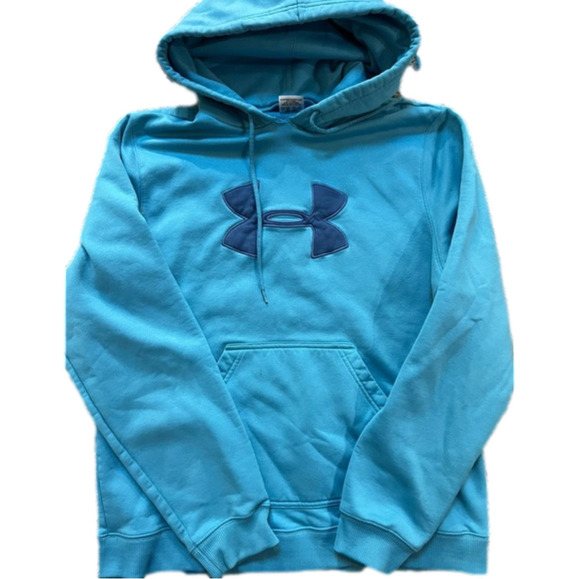 UNDER Armour Adult Medium Blue Hoodie, Fair/Good Preloved Condition - Picture 1 of 4